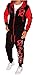 Produktbild Herren Fitness Jogginganzug Sportanzug Trainingsanzug A. Royal Sailing (XXL Schwarz-Rot)