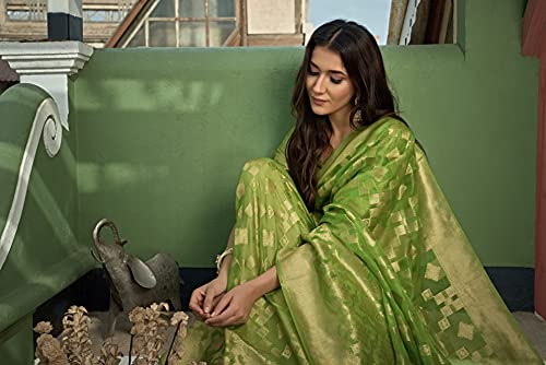 Image of Vardha Women's Art Silk,Silk Saree with Banarasi Weave and Unstitched Matching Blouse Piece | Sari for Women