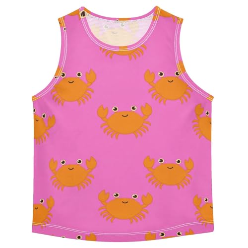 J JOYSAY Cartoon Crab Purple Boys Tank Top Sleeveless Muscle Shirts Quick Dry Kids T-Shirts 3-15T