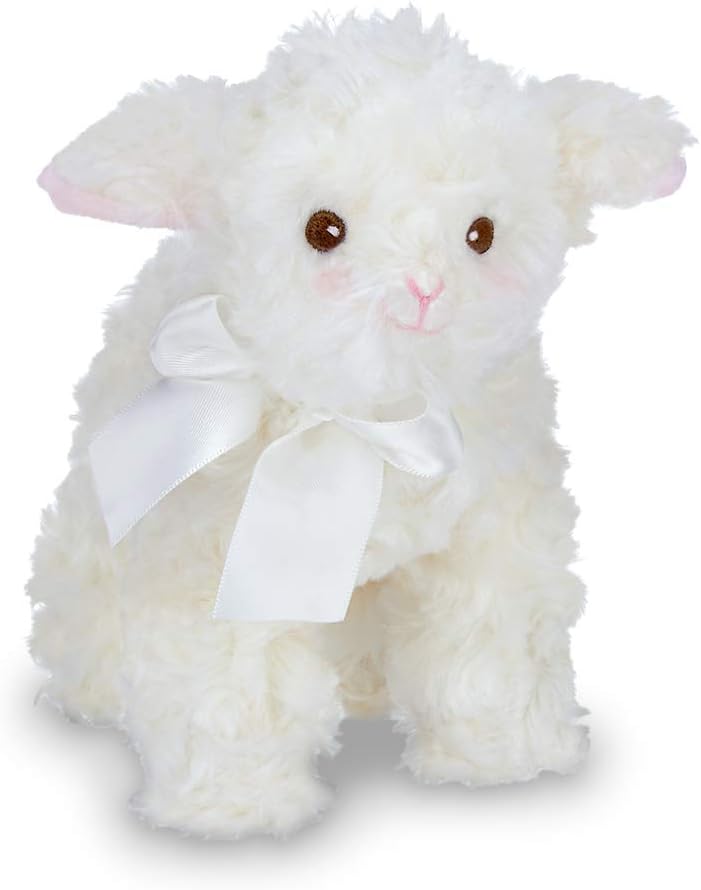 Bearington Baby Blessings Lil’ Lamb White Plush Stuffed Animal, Adorable, Soft and Cuddly, Great Gift for Kids of All Ages, Birthdays, Holidays and Special Occasions Like Easter, 6 inches