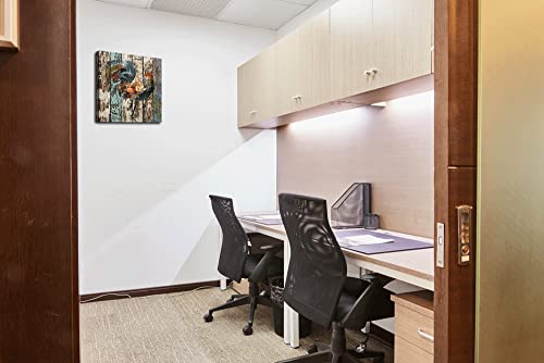 Vintage Farmhouse Bathroom Canvas Print Rooster Rustic Bathtub Wall Art Contemporary Decorative Picture Paintings Wall Decor For Bathroom Living Room Canvas Art Wall Decor Office Bathroom Decor #TOP5