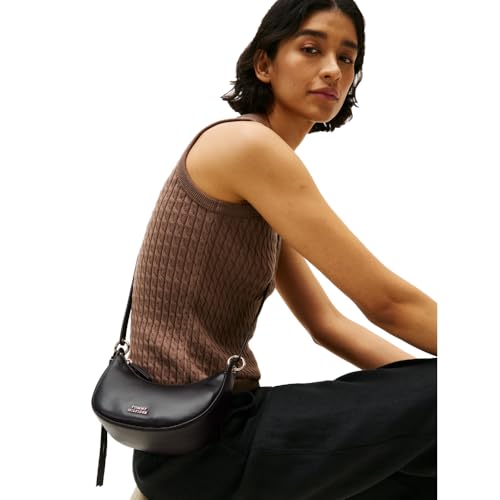 Tommy Hilfiger Leather Mini Crescent Bag with Removable Crossbody Strap2