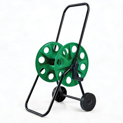 Garden Hose Reel Cart with Wheels 60m Capacity Heavy Duty Portable Hose Pipe Trolley Freestanding Water Hose Holder for Garden Lawn Patio Durable Outdoor Hose Storage