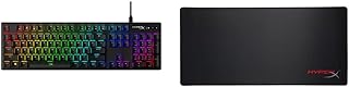 HyperX Alloy Origins - Mechanical Gaming Keyboard & Macro Customization - Compact Form Factor - Linear Switch & HX-MPFS-XL Fury S Pro - Gaming Mouse pad XL (90cm x 42cm), Black
