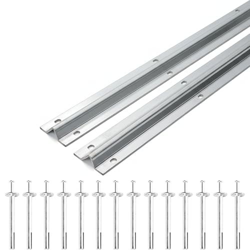 8FT Heavy Duty Inverted V-Track (4FT×2),for 1" Od V-Groove Rollers for Sliding Gate Systems,Includes Hammer Drive in Anchors for Sliding Car Entry Doors & Rolling Driveway Gate