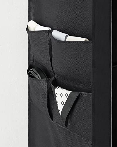 SONGMICS Guardaroba, Armadio Portatile, 4 Barre Appendiabiti, Ripiani, 4 Tasche Laterali, 45 x 170 x 167 cm, Grande Capienza per Camera da Letto, Soggiorno, Nero Inchiostro RYG094B02 - Immagine 5