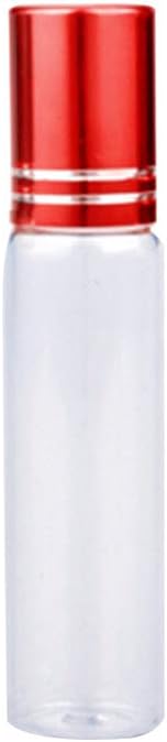 10ML Travel Clear Refillable Essential Oil Roll-on Glass Empty Perfume Bottle - Red rycnet