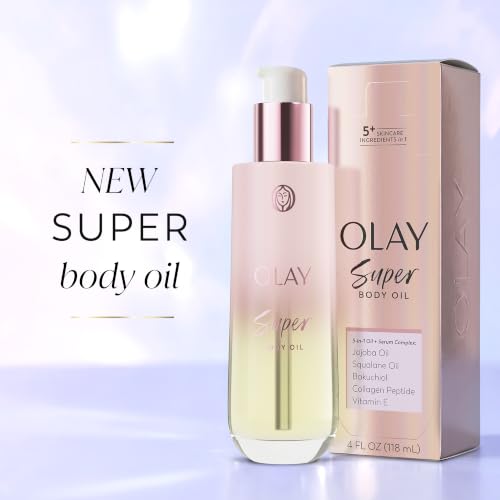 Olay Super Body Oil for Women, with 5-in-1 Oil + Serum Complex with Jojoba Oil, Squalene Oil, Bakuchiol, Collagen peptide, and Vitamin E, Free of Sulfates, Parabens & Phthalates, 4 Fl Oz - image 2