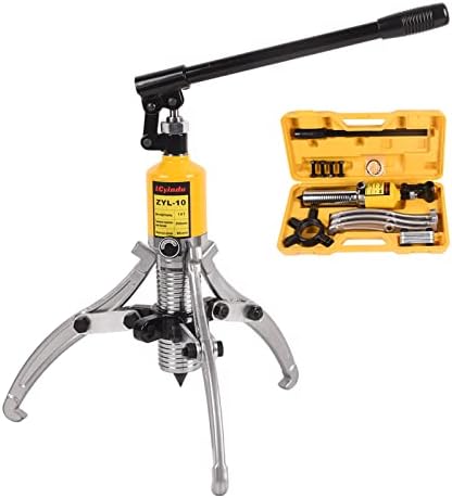 LCyindu Hydraulic Gear Puller, 10 Ton Hydraulic Puller Kit Bearing Puller with Case 2 or 3 Jaws Bearing Hub Separator Hydraulic Puller Separator Tool for Pulling Hubs, Bearings, Gears, ZYL-10