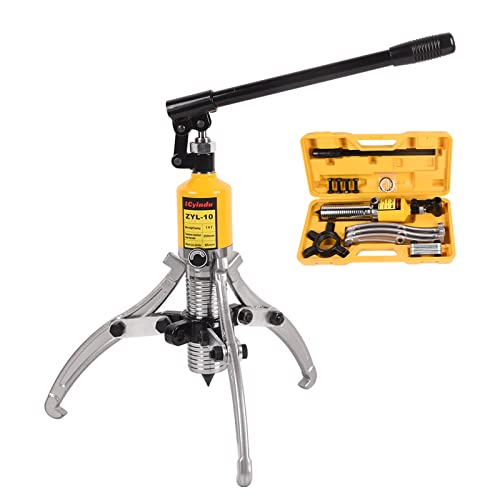 LCyindu Hydraulic Gear Puller, 10 Ton Hydraulic Puller Kit Bearing Puller with Case 2 or 3 Jaws Bearing Hub Separator Hydraulic Puller Separator Tool for Pulling Hubs, Bearings, Gears, ZYL-10 by LCyindu - Used condition - US$48.64