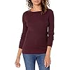 Amazon-Essentials-Womens-Lightweight-Ribbed-Long-Sleeve-Boat-Neck-Slim-Fit-Sweater Amazon Essentials Women's Lightweight Ribbed Long-Sleeve Boat Neck Slim-Fit Sweater, Burgundy, Medium