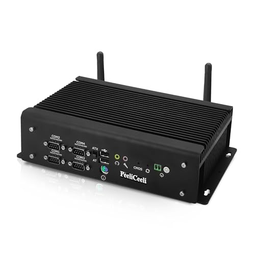 PeeliCeeli Industrial Mini PC Fanless Core i7-1195G7, 2X 2.5GbE RJ45 LAN Mini Computer, 6X COM (RS232/RS485/RS422), DDR4 16GB RAM 512GB NVMe SSD, Linux Win11 Embedded Mini-PC VGA+HD