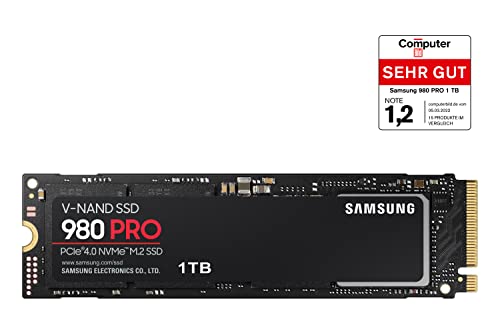 Samsung 980 PRO NVMe M.2 SSD 1 TB PCIe 4.0 für Gaming und Grafikbearbeitung