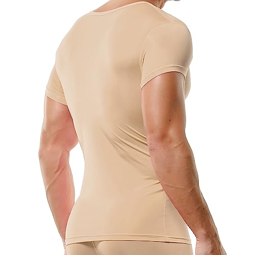 DTODWW Men's Undershirts Soft V Neck Short Sleeves T-Shirts Classic Tees for Men Slim Fit Sweat Shirts Solid Color Tops3