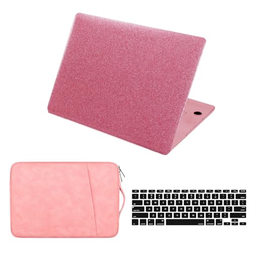 Funda MacBook Air 13 A1466 Rosa Brillante con carcasa rígida protectora y funda de transporte