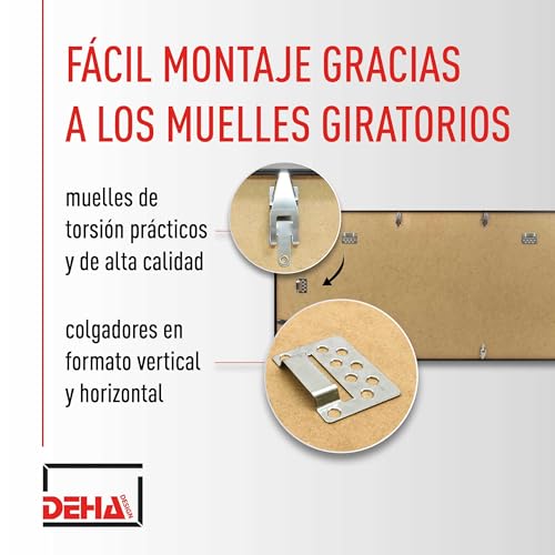 Miniatura 6 de Deha Design Marco De Collagecon Passepartout, 109,2 X 49,5 Cm, Aluminio, Plata Mate, Collage Mit 18 Bildernpara Colgaren Formato Vertical Y Apaisado, Vidrio Sintético Irrompible, Tribeca