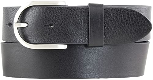 BELTINGER Damen-Gürtel aus Vollrindleder 4 cm | Jeans-Gürtel 40mm | Mit Runder Schließe | Schwarz 85cm