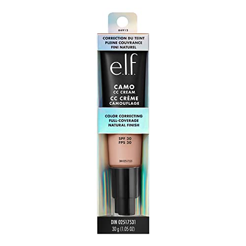 e.l.f. Camo CC Cream, SPF 30 Color-Correcting Medium-To-Full Coverage Face Foundation, Delivers An Airbrushed Finish, Vegan & Cruelty-Free, Fair 150 C