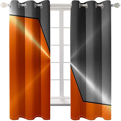 Rideau occultant polyester isolant thermique gris orange grand format