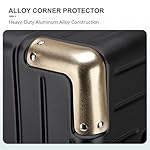 YYW Aluminium Frame PC-Polycarbonate Suitcase Carry On Suitcase, Lightweight Cabin Luggage, PC Hard Shell, Approved by Airlines, TSA Lock, Quiet Wheels (Black,20 inch Cabin) - Image 5