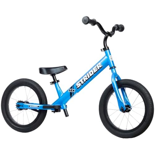 Strider 14x Classic Balance Bike for Kids Ages 3–6 Years, Awesome Blue