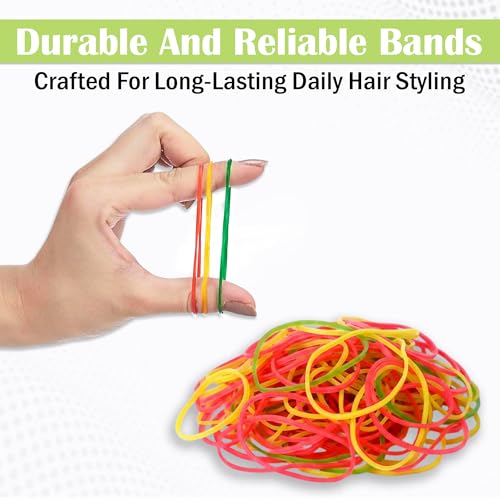 Image of GLUN Multicolour Rubber Bands 300g Pack, Assorted Sizes (2 to 4 Inch 3 Diff Size) Strong Elastic Bands for Packing, Kitchen, Home & Office Use Durable Stretchable Set