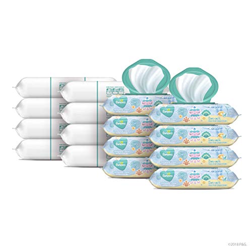 Image of Baby Wipes, Pampers Complete Clean Scented Baby Diaper Wipes, 8X Pop-Top Packs and 8 Refill Packs for Dispenser Tub, 1152 Total Wipes (Packaging May Vary)