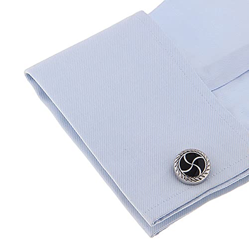 Mancuernillas de camisa vintage plateadas para hombre miniatura 3