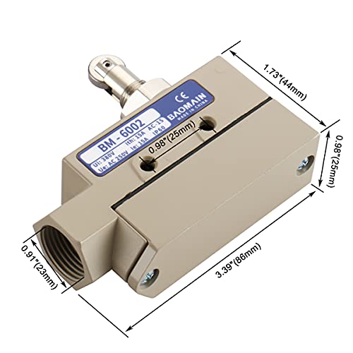 Baomain Tz-6 Sealed Limit Switch Tz-6002 Parallel Roller Plunger Ac 250V 15A Ip 65 #TOP5