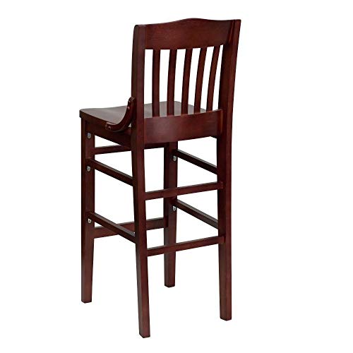 Flash Furniture Hercules Series School House Back Mahogany Wood Restaurant Barstool #TOP28