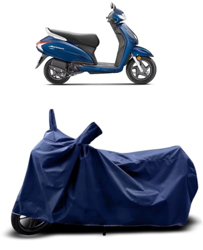 Image of Shield Heavy Duty Scooty Cover for Honda Activa All Model | All-Season, Tear-Proof Fabric | with Side Mirror Pocket & Buckle Belt | Honda Activa 6g Scooty Cover (Blue)