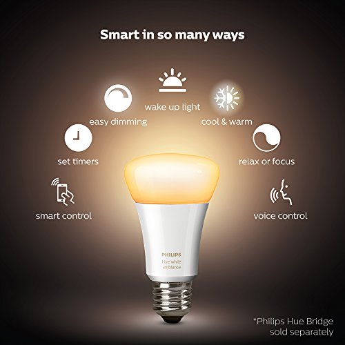 Philips Hue White Ambiance A19 2-Pack 60W Equivalent Dimmable Led Smart Bulbs (Hue Hub Required, Works With Alexa, Apple Homekit & More), Old Version, 2 Bulbs (453092) #TOP1