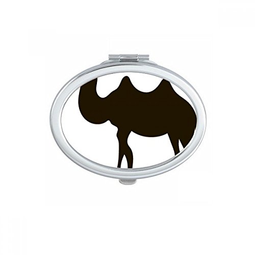 Miroir de poche ovale sanglier noir mignon pour corriger votre maquillage partout