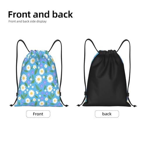 Daisies Blue Green Drawstring Backpack Bags Gym Sport Sack Drawstring Bag For Sport Camp Travel Dance3