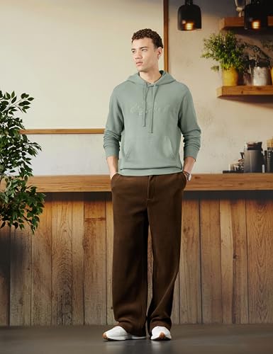 Image of Gap Men's Full Sleeve Hooded Neck Standard Fit Brushed Sweatshirt,Lt.Brown,XS