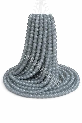 Image of SS Paradise 8mm Glass Beads (6 Colors 300 Pieces) for Jewellery Making | Round Loose Beads Strands for Necklace, (Set 3)