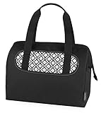 Thermos Raya Duffle Tote Bag, 9-Can, Black/White