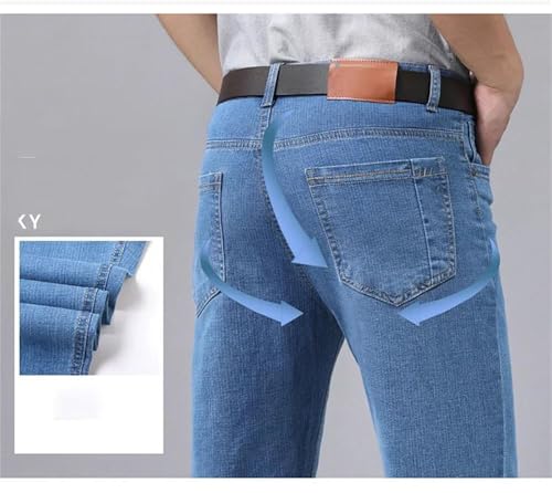 Men's Comfort Jeans Cotton Stretch Denim Pants Straight Casual Business Trousers Soft Classic Clothing4
