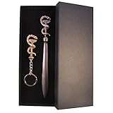 Wilde Äskulapstab Äskulap Schlange mit Arzneischale Bronze Schlüsselanhänger und Brieföffner Apotheker Symbol Set