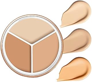 Cream concealer full coverage Palette,3 Colour Concealer Makeup contour Palette Concealer Stick/Concealer Shadow Pen/Contour Concealer Highlighter Stick Face Brightens & Shades Make Up Tool (1)