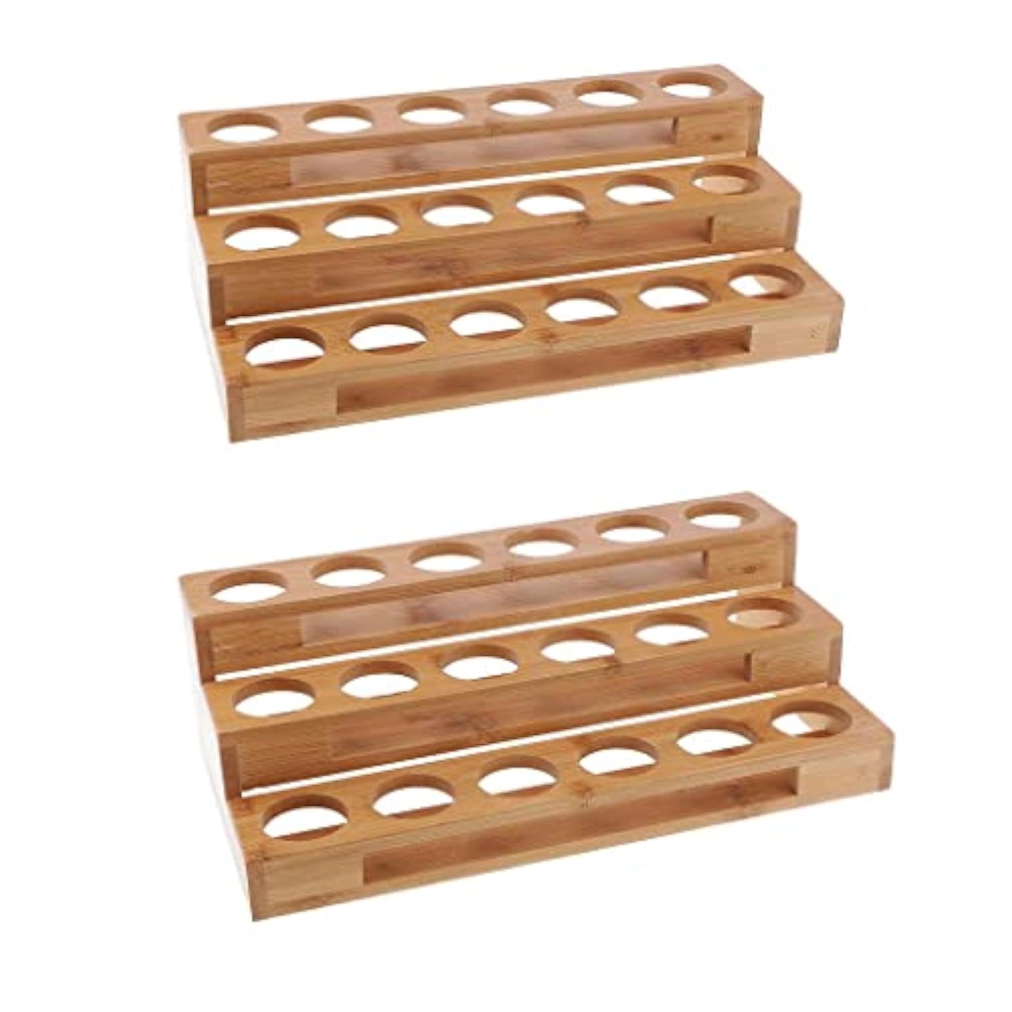 Wooden Essential Oil Bottle Step Stand Display Rack
