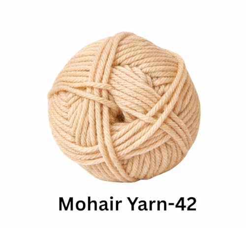 Image of VCR Mohair Nylon Cream Brown Yarn, 100 Grams Hank, 196 Meters Length, Acrylic 75%, Mohair Nylon 25%, Pack of 1 Yarn, Soft Crosia Threads, Suitable for Winter Garments.