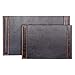 Dacasso Wood & Leather Desk Pad - Luxury Leather Desk Blotter for Writing - Padded Executive Desk Surface Protector - (Walnut & Black, 25.5” x 17.25”)