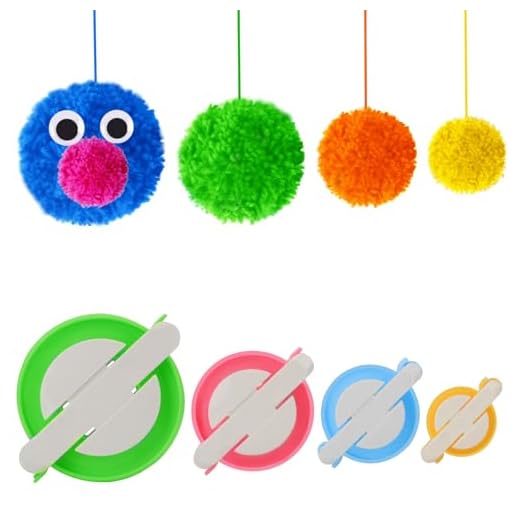 Pom Pom Maker,4 Tailles Fluff Ball Weaver Needle Pompom Maker Set-DIY Pompoms Kits de Fabrication de Poche Artisanale-Jeu de tricoterie Ensemble d'outils artisanaux Pom-Pom Maker