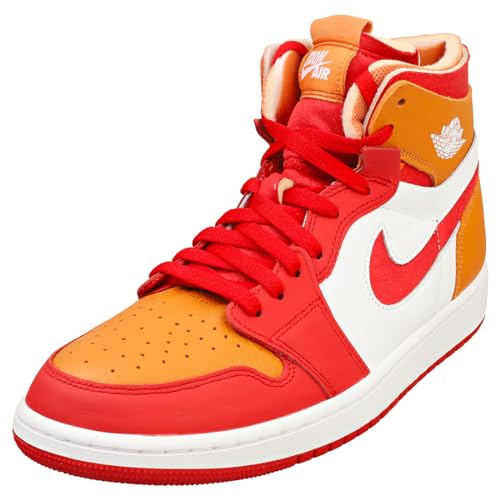 Jordan 1 Zoom Air CMFT Fire Red/Fire Red-Hot Curry (CT0979 603) para mujer, Rojo fuego/rojo fuego-curry caliente, 42.5 EU
