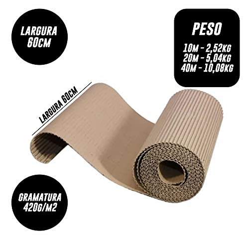 Bobina Papelão Ondulado Embalagem Reforma Casa 0,60x20 Metros