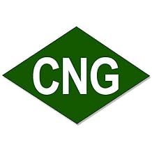 Green Diamond Shaped CNG Logo Sticker Decal Compressed Natural Gas bio Fuel Size 3 x 5 inch