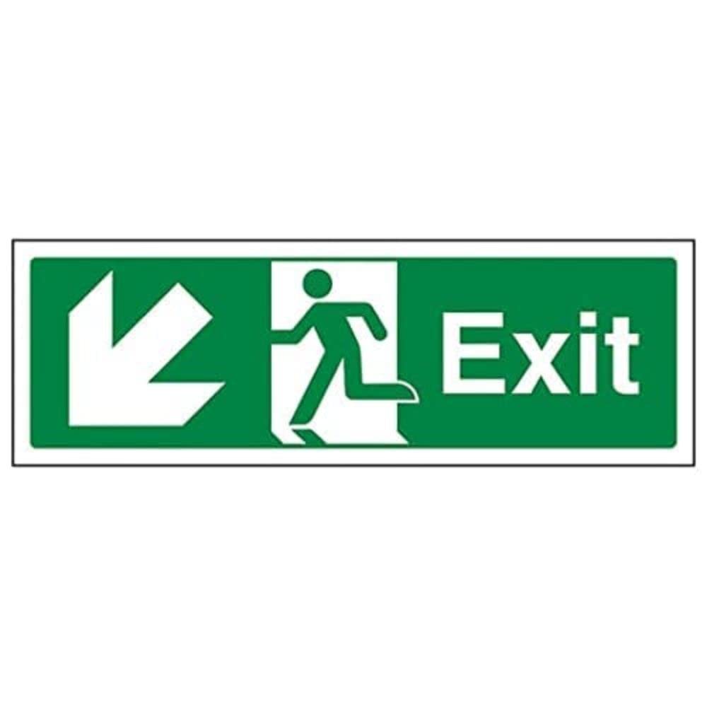 Eco Friendly Safe Condition Exit - Exit Arrow Down Left - 450 X 150mm