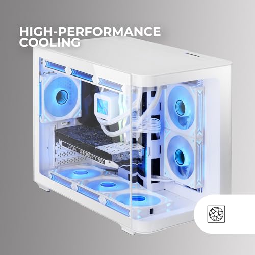 Mini-tour PC double chambre blanche pour setup gaming épuré