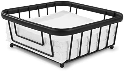 Spectrum Diversified Ashley Flat, Modern Dining Table Décor Horizontal Napkin Holder for Kitchen Tables & Countertops, Black